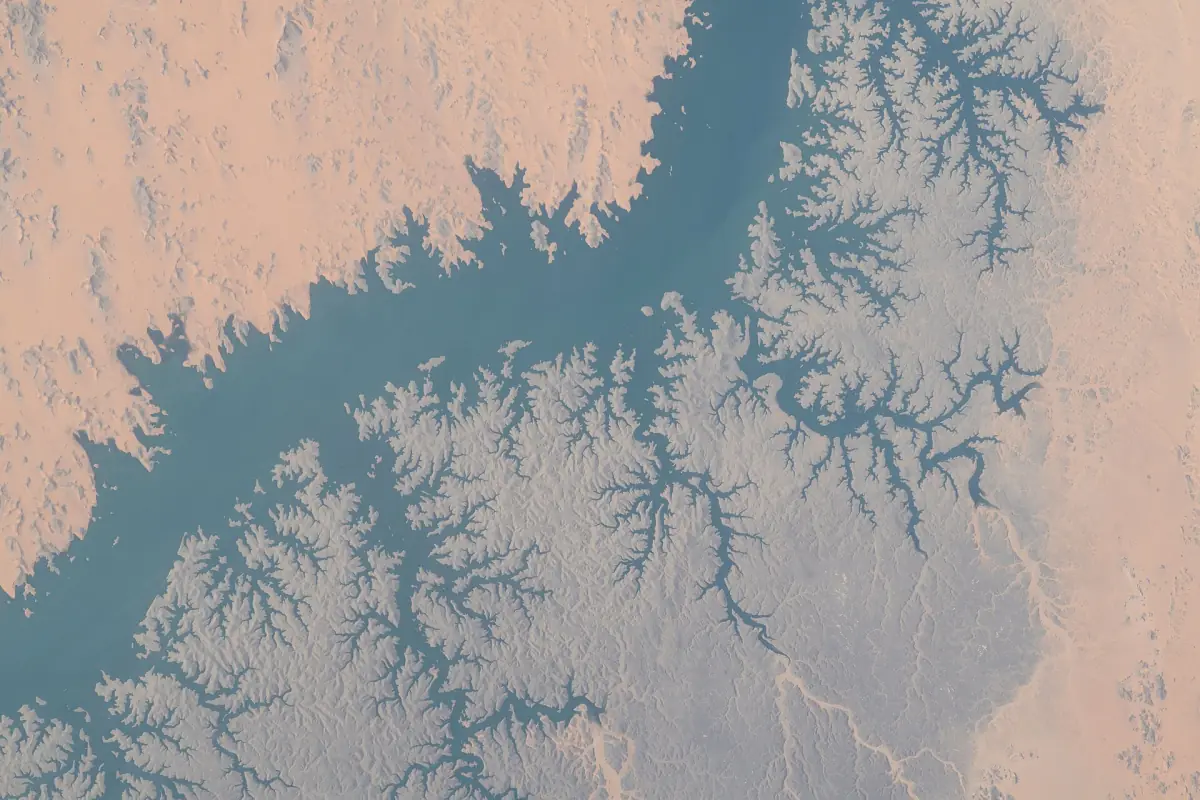 Der Nassersee im Süden Ägyptens aus dem All